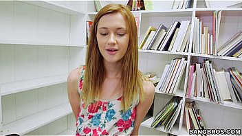 Tiny Redhead Sucks your Dick in the Library POV