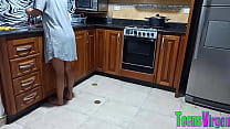 My stepfather is alone in the kitchen and I am very horny my stepmother is resting and I take advantage of fucking with my stepfather in the kitchen she leaves my pussy full of her semen how delicious it is to fuck with my stepfather's cock